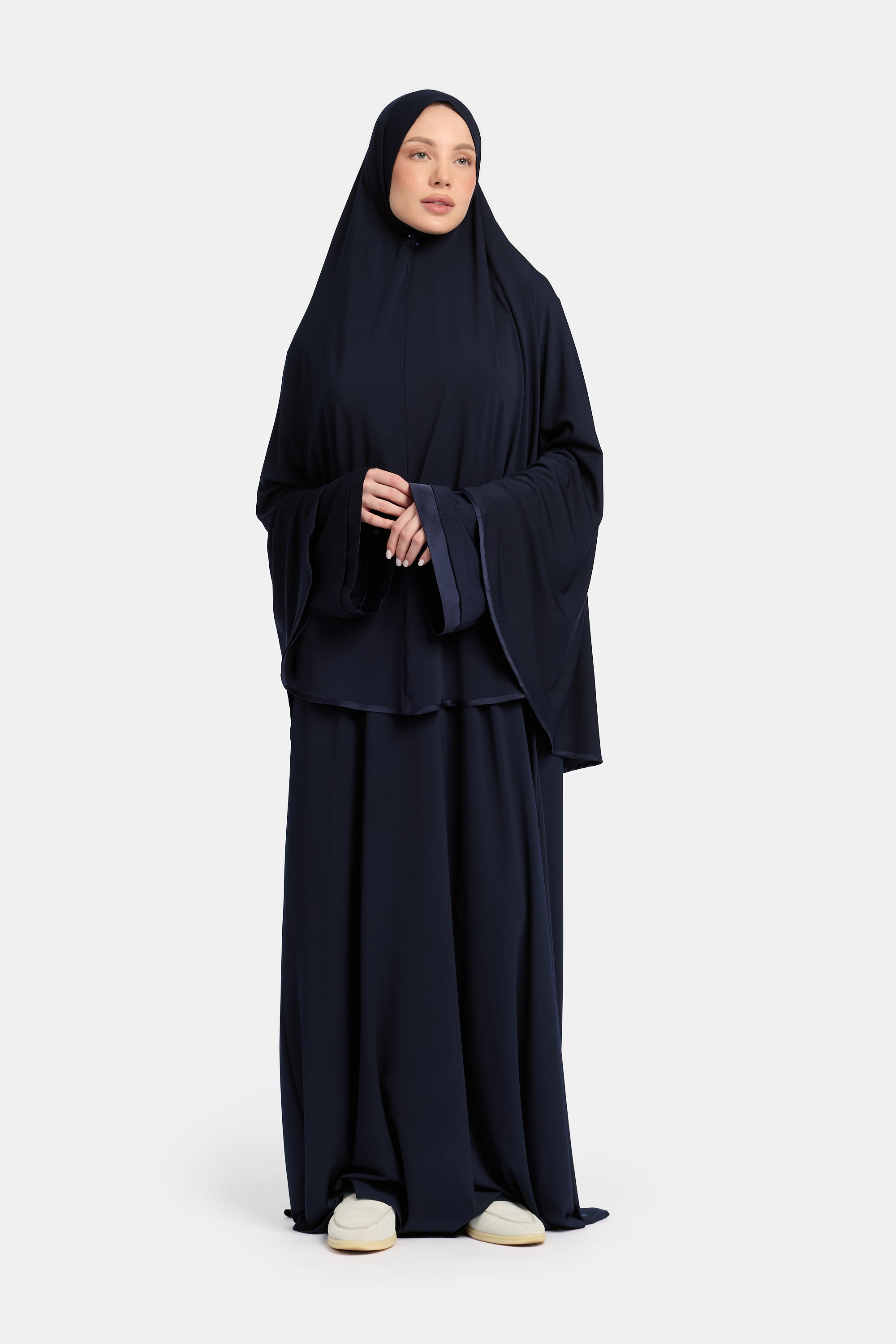 Jersey abaya- en khimaarset | Donkerblauw