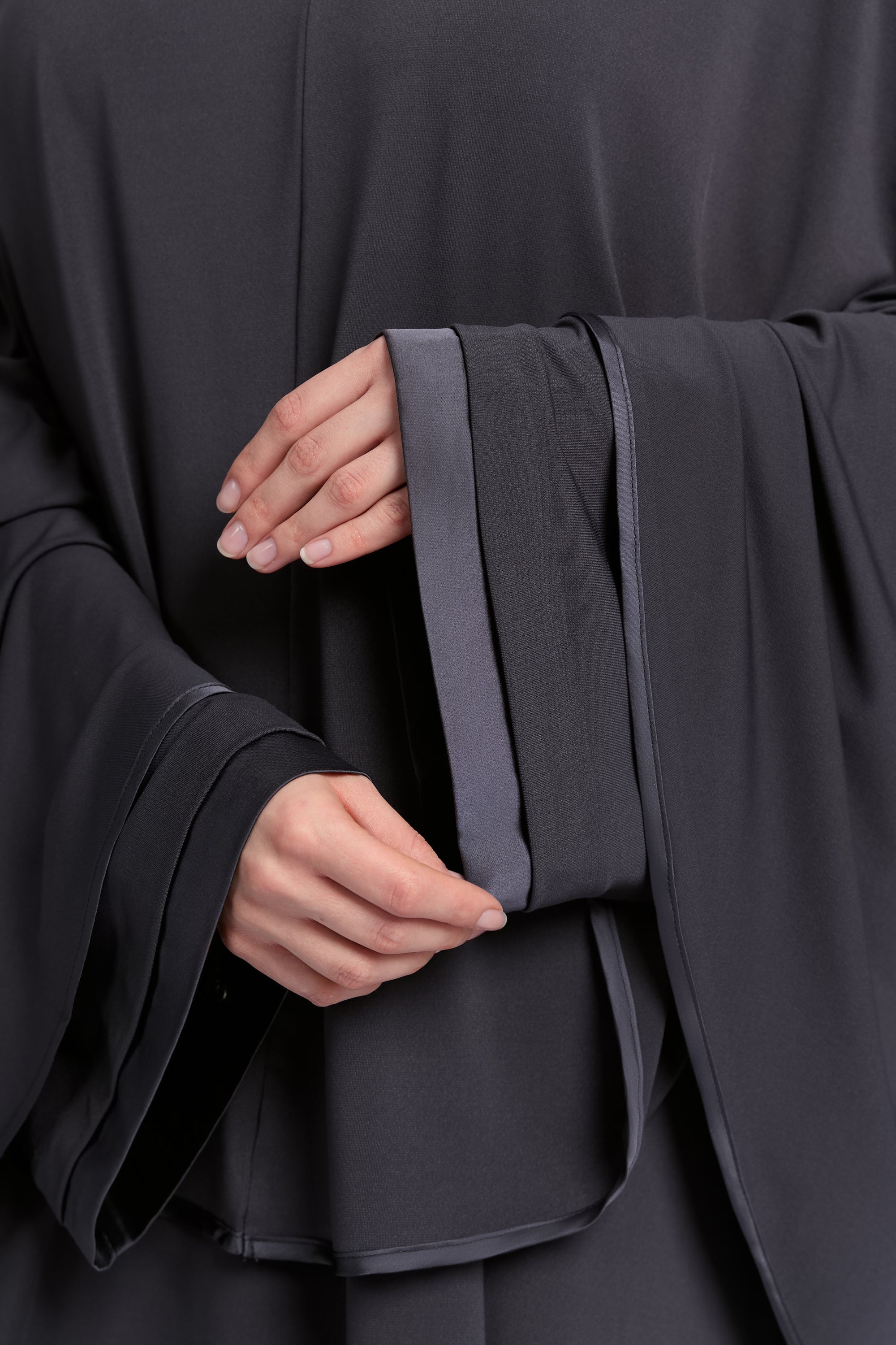 Jersey abaya- en khimaarset | Donkergrijs