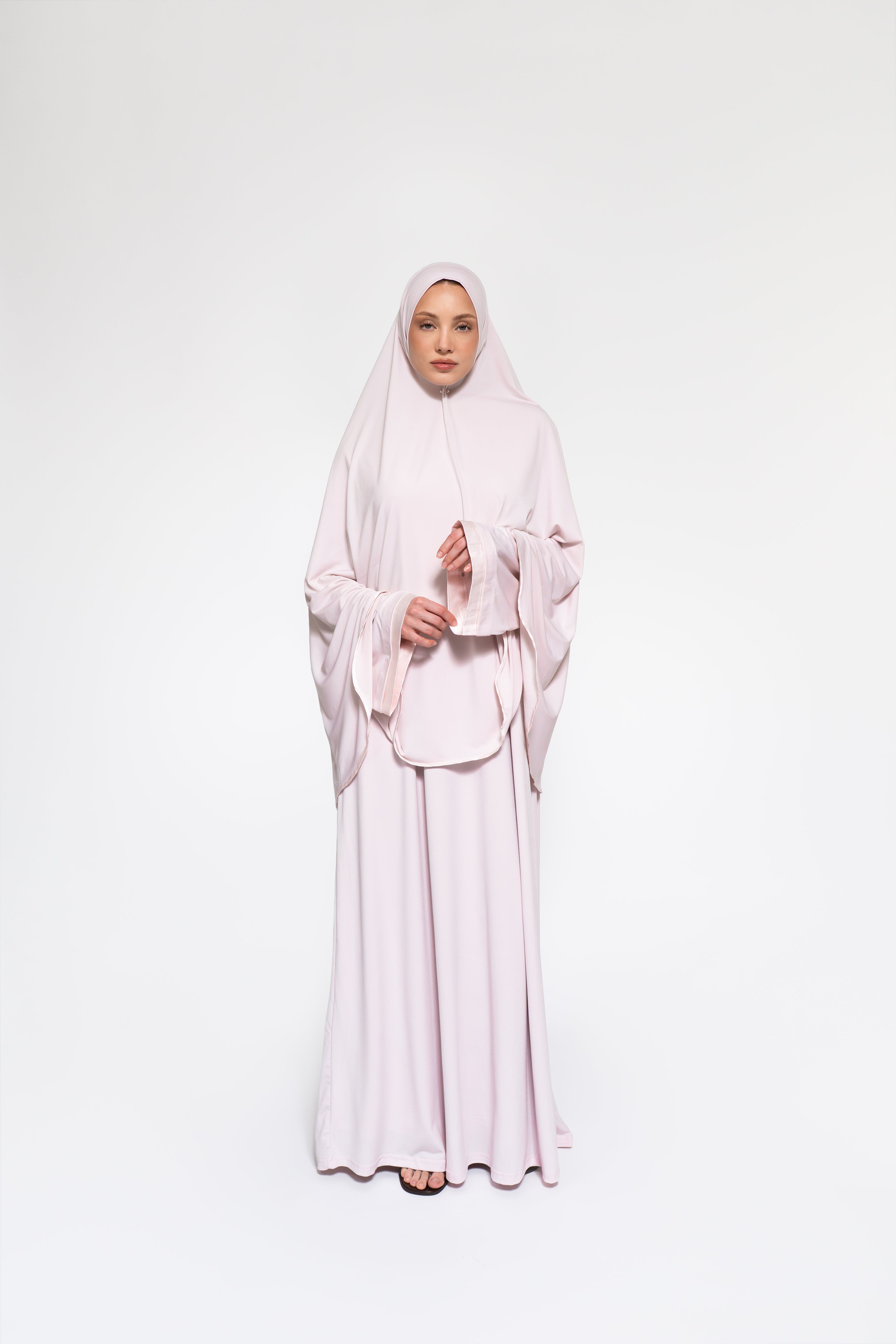Jersey abaya- en khimaarset | Lichtroze