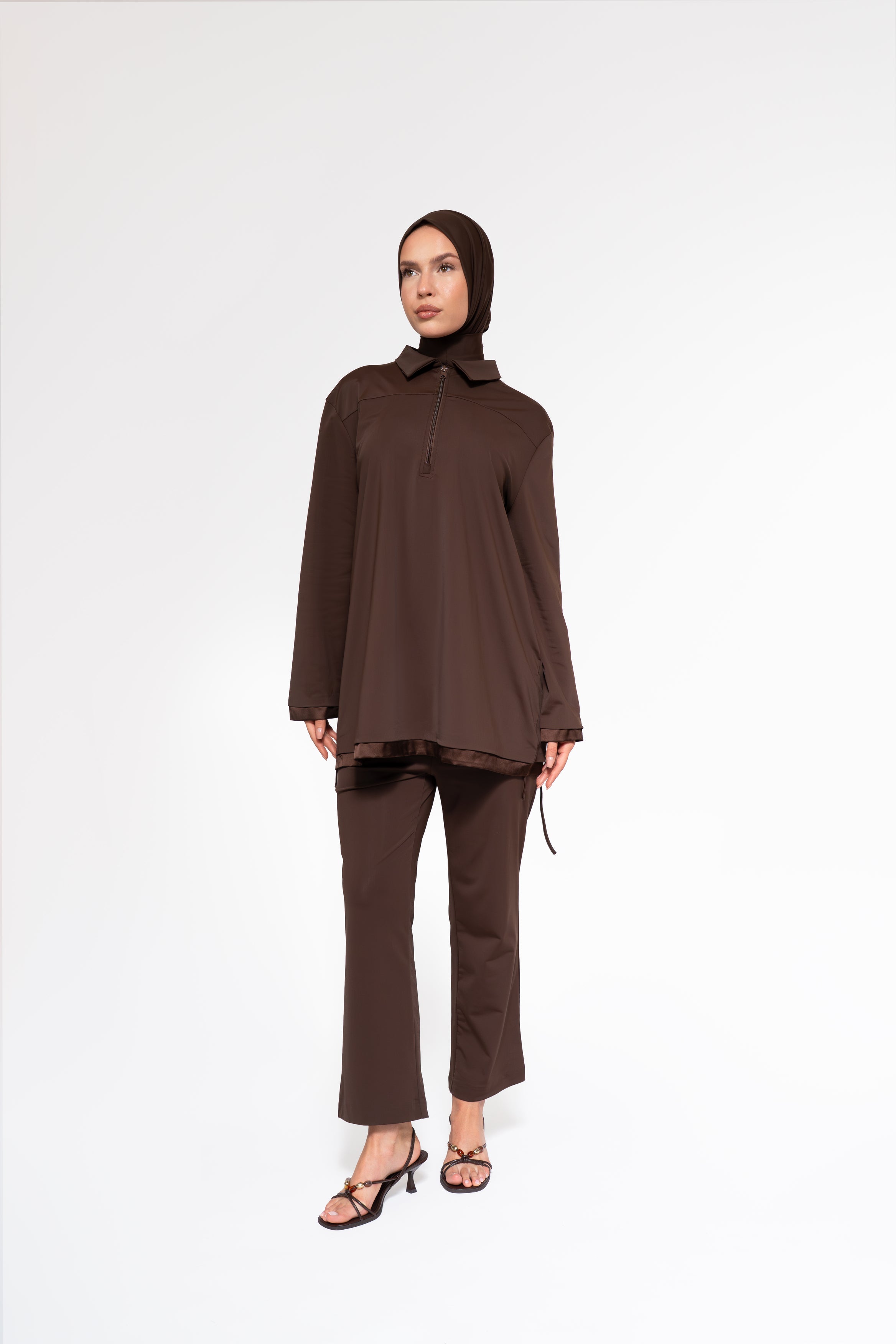 Burkini Satin Sleeve | Brown