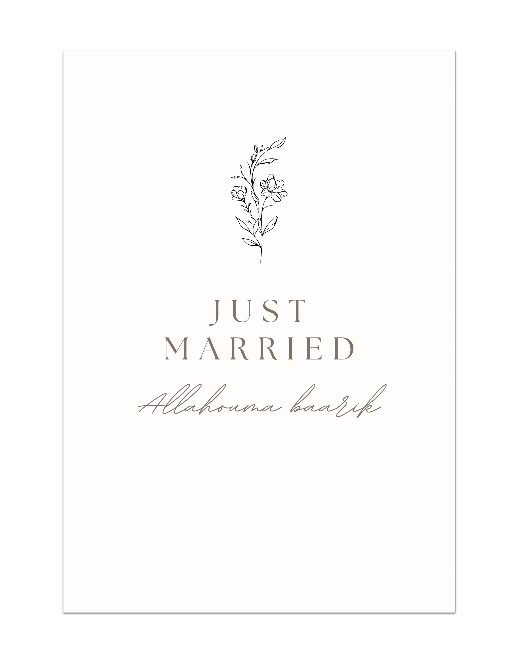 Just Married Allahouma baarik