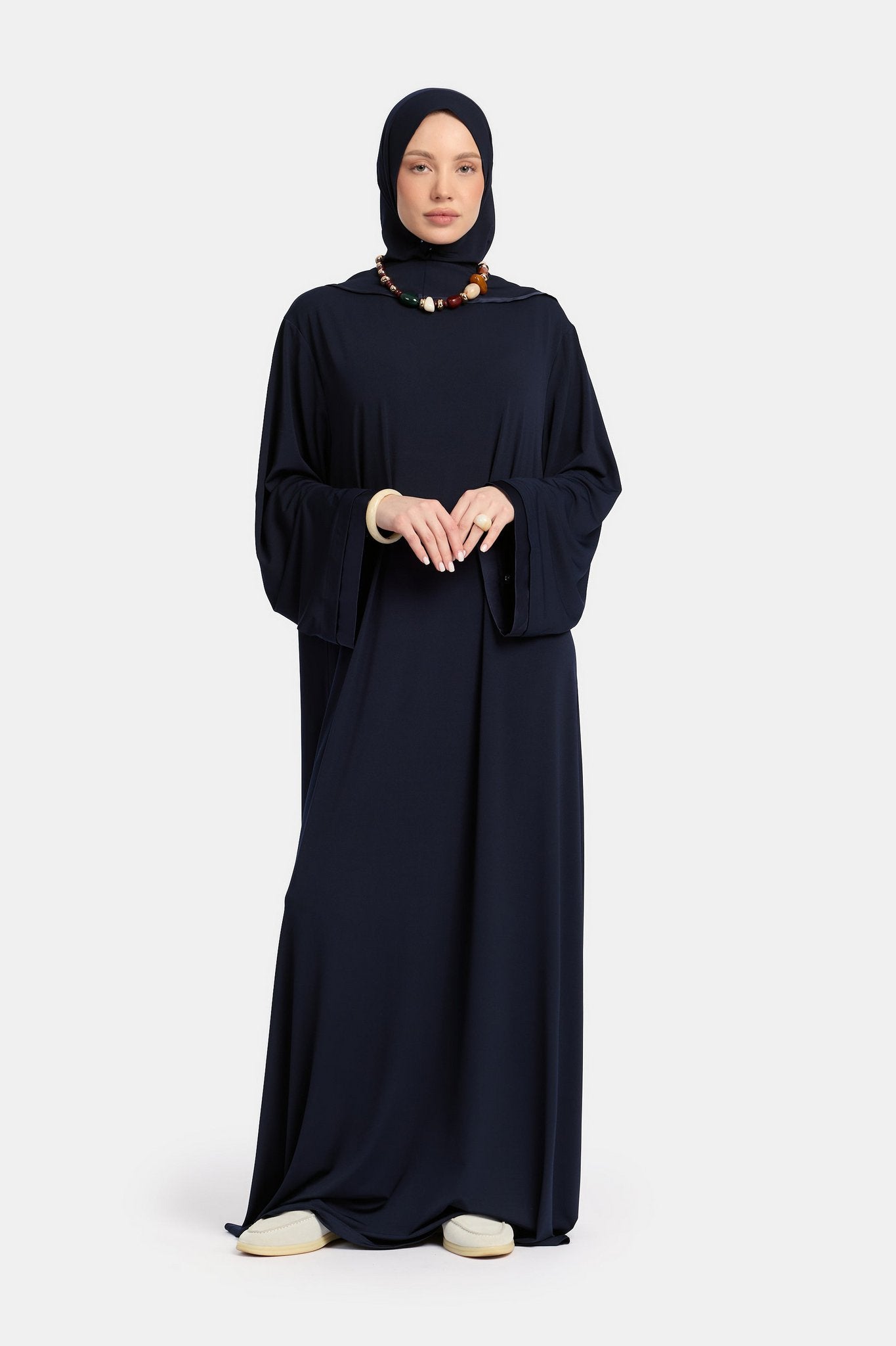 Jersey abaya- en khimaarset | Donkerblauw
