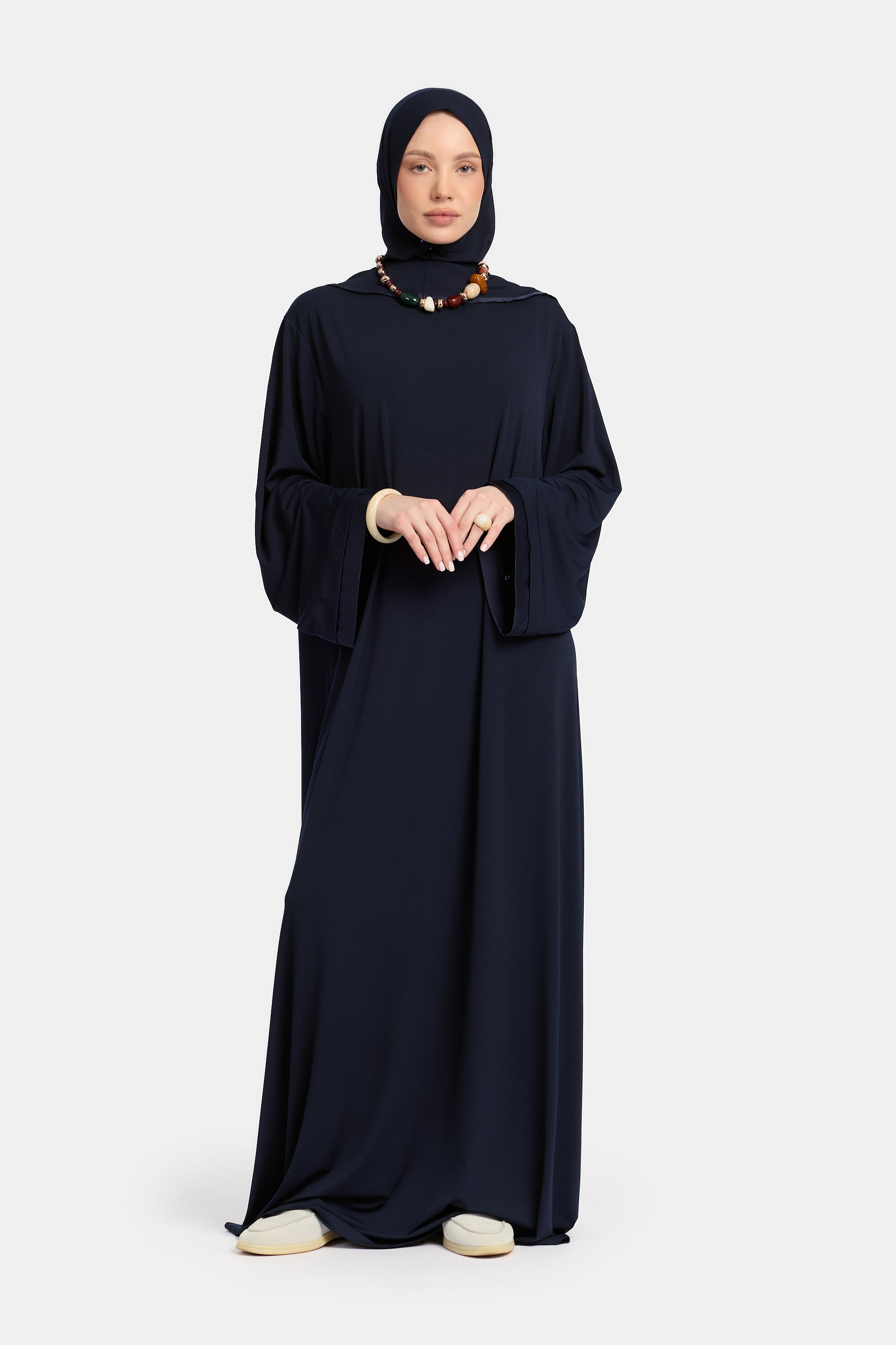 Jersey abaya- en khimaarset | Donkerblauw