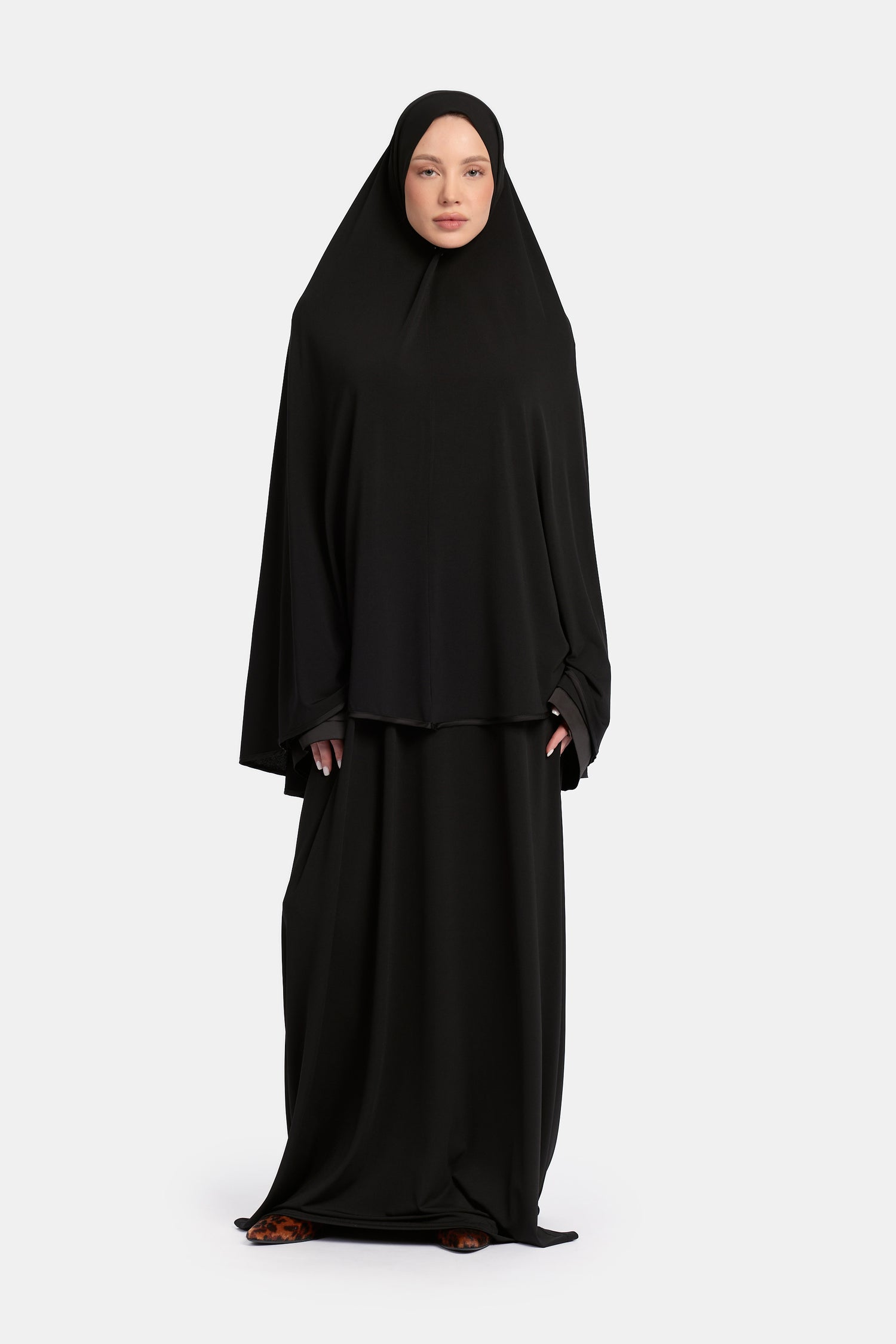 Jersey abaya- en khimaarset | Zwart