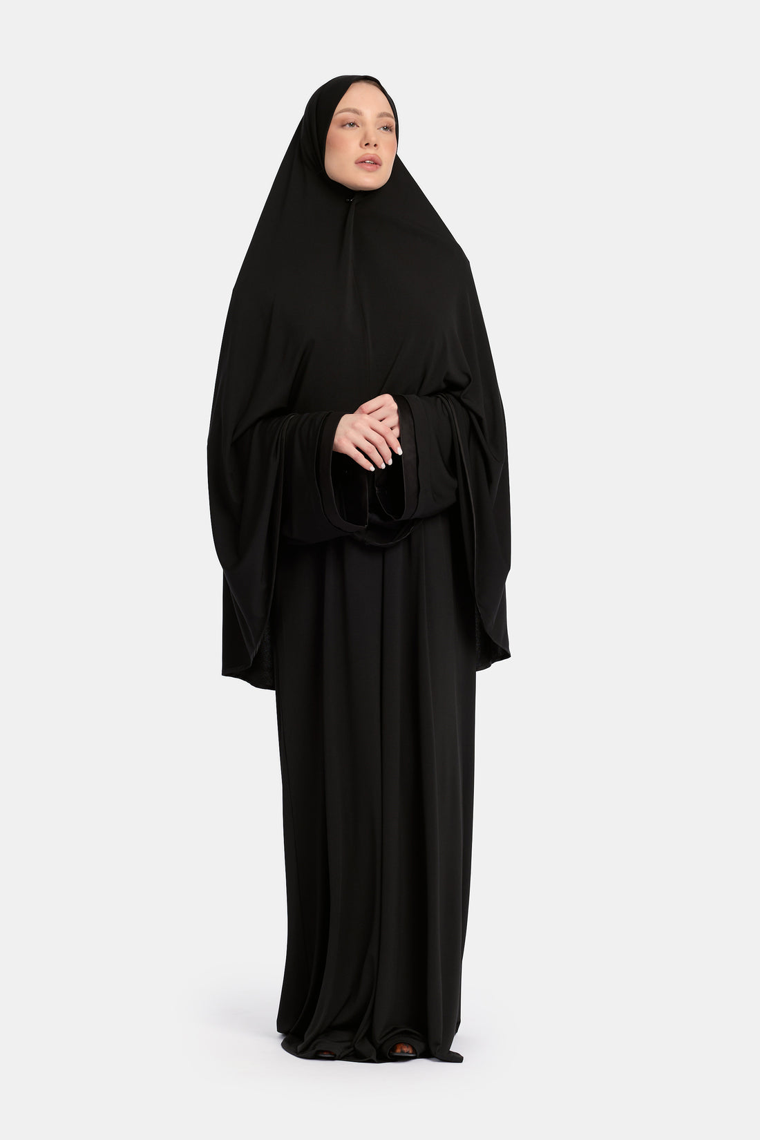 Jersey abaya- en khimaarset | Zwart