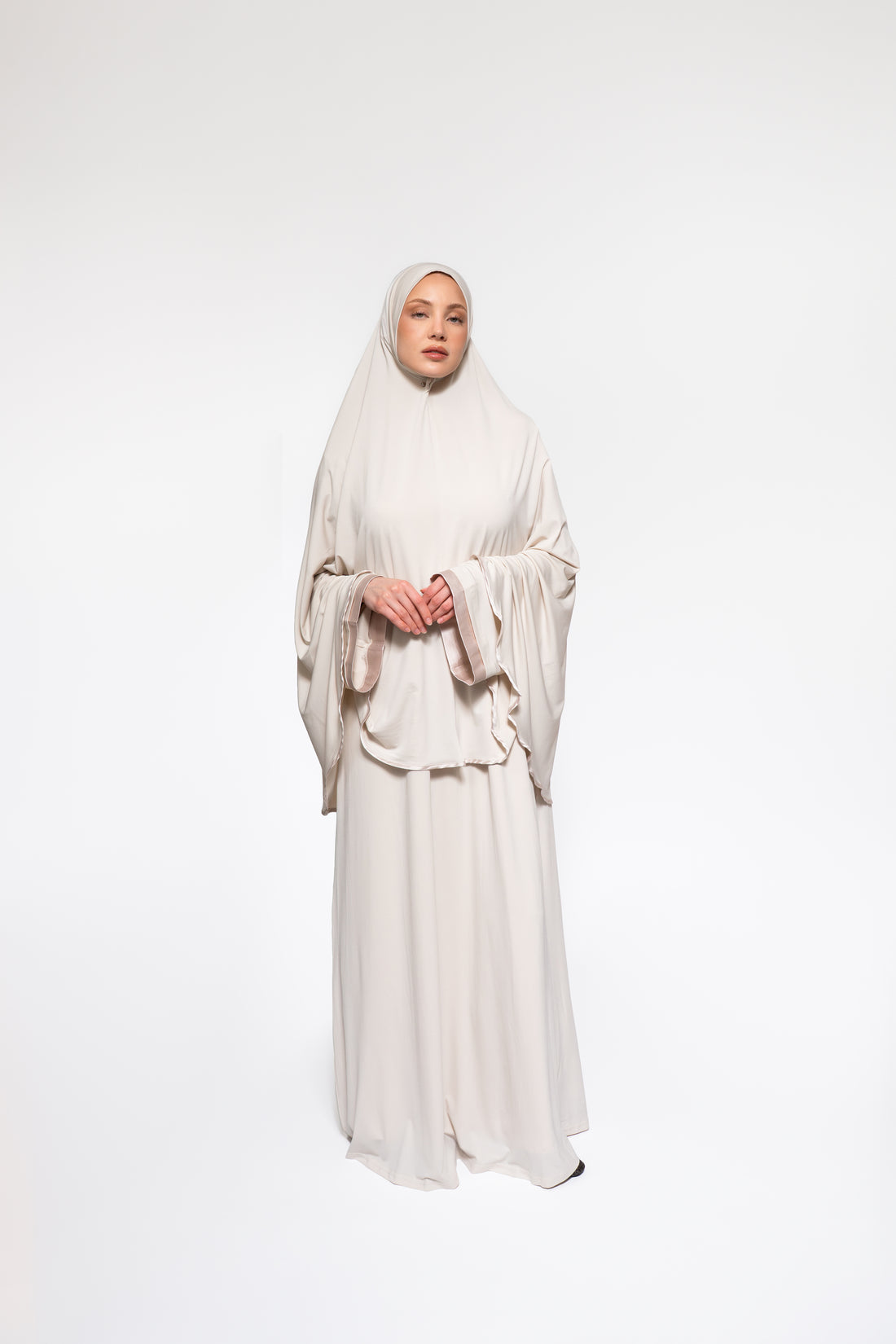 Jersey abaya- en khimaarset | Beige