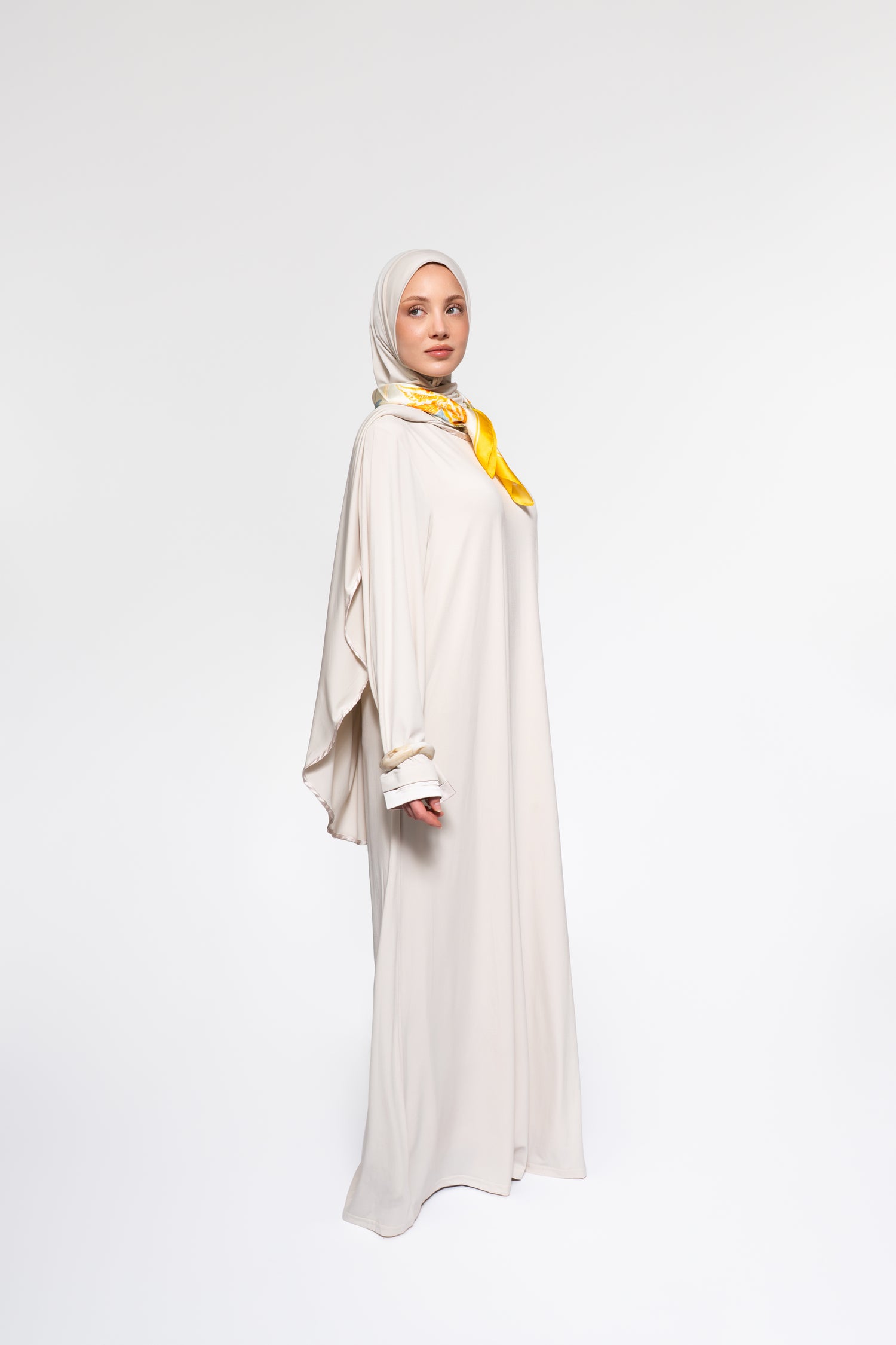 Jersey abaya- en khimaarset | Beige