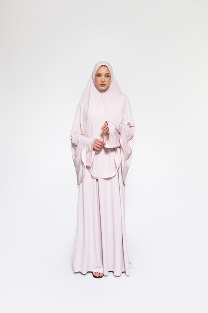 Jersey abaya- en khimaarset | Lichtroze