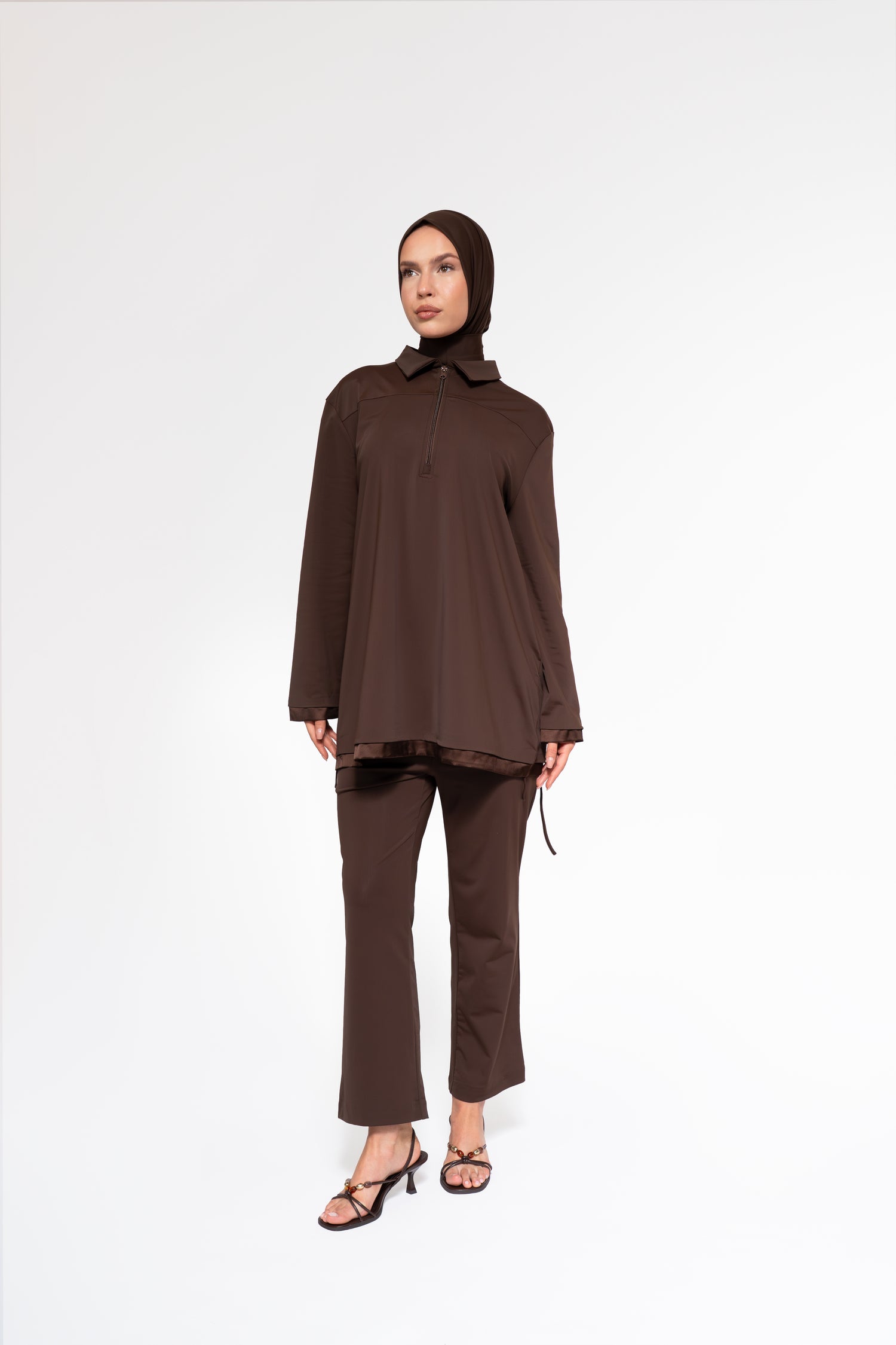 Burkini Satin Sleeve | Brown