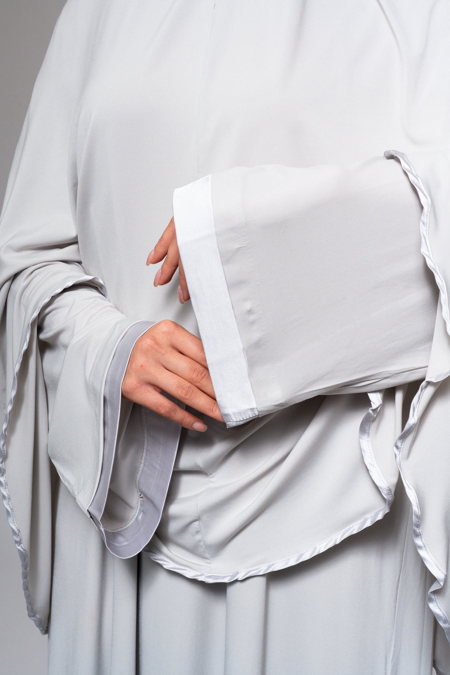 Jersey abaya- en khimaarset | Lichtgrijs