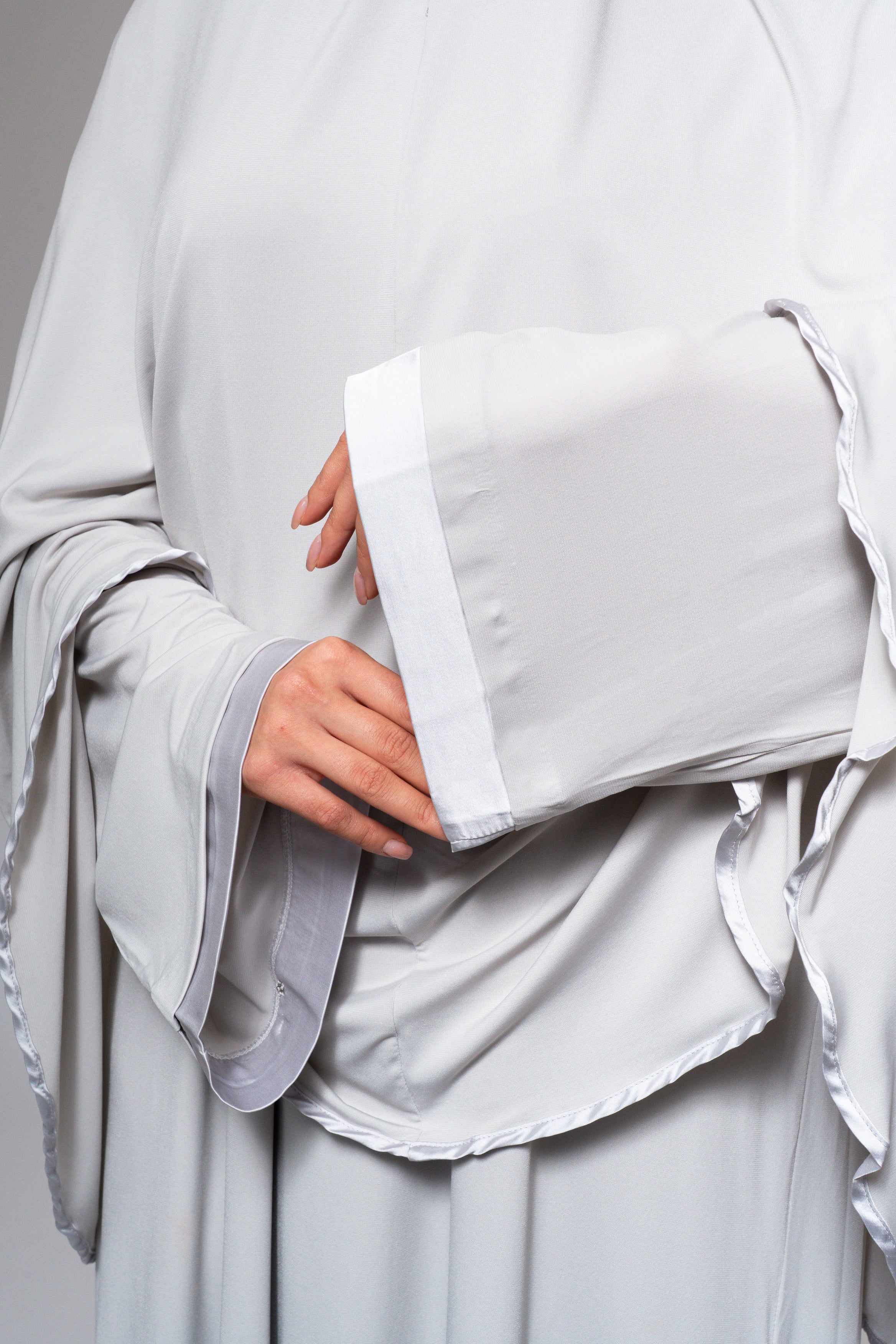 Jersey abaya- en khimaarset | Lichtgrijs