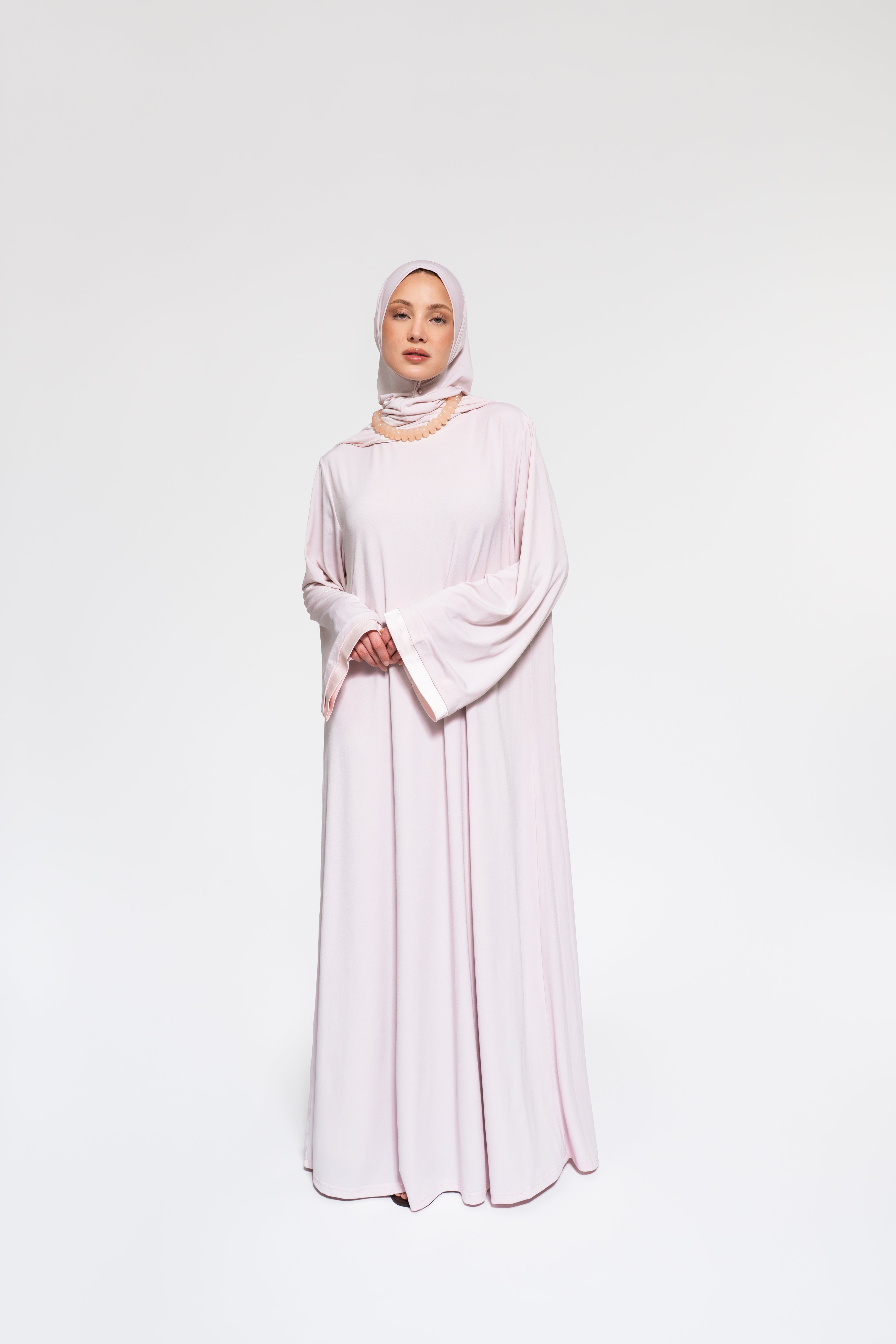 Jersey abaya- en khimaarset | Lichtroze