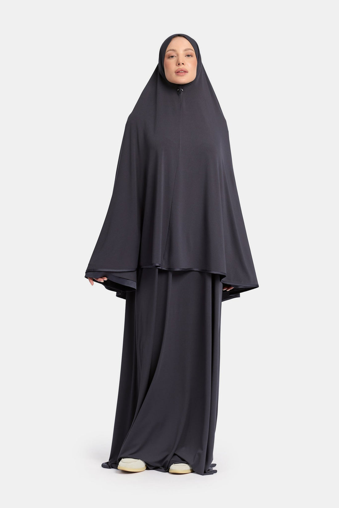 Jersey abaya- en khimaarset | Donkergrijs