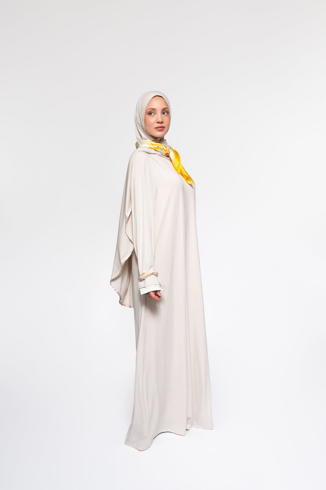 Jersey abaya- en khimaarset | Beige