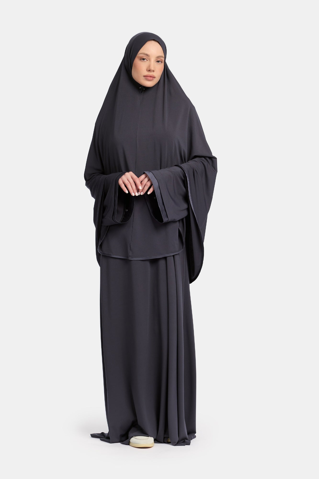 Jersey abaya- en khimaarset | Donkergrijs
