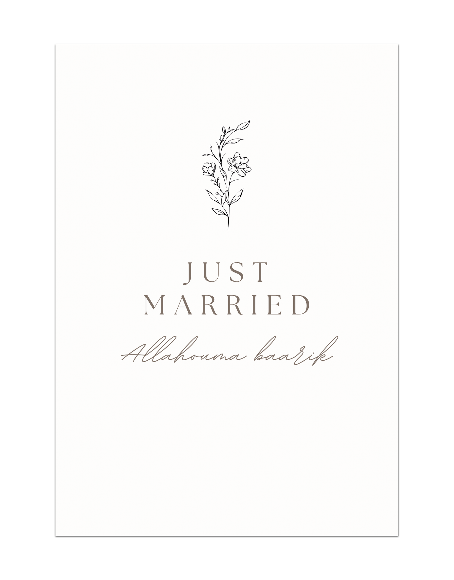 Just Married Allahouma baarik