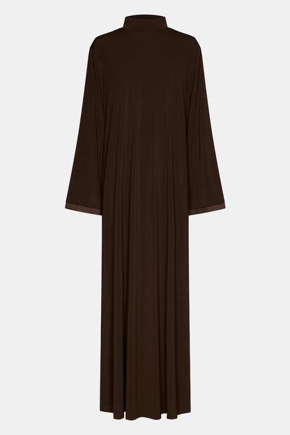 Jersey abaya- en khimaarset | Donkerbruin