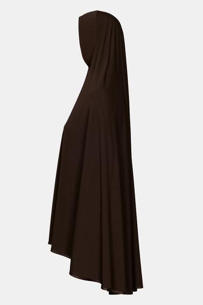 Jersey abaya- en khimaarset | Donkerbruin