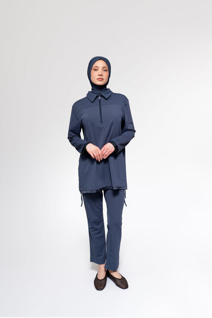 Burkini Satin Sleeve | Blue Grey