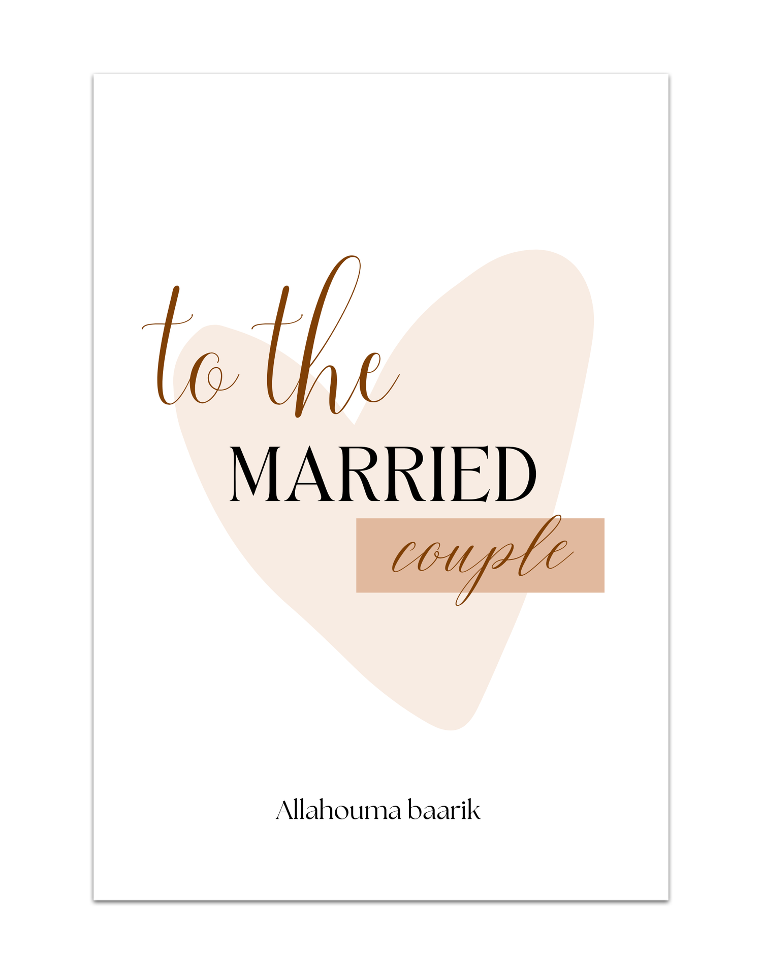 To the married couple Allahouma baarik