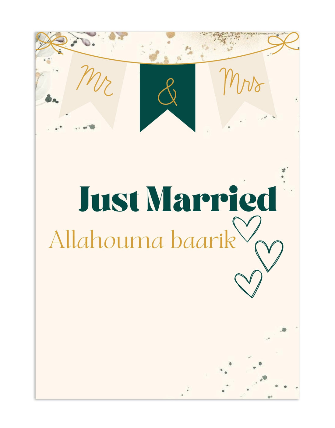 Just Married Allahouma Baarik